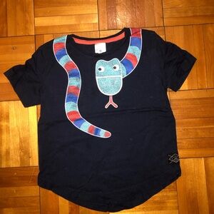 Kids Navy Blue Snake Graphic T-Shirt
